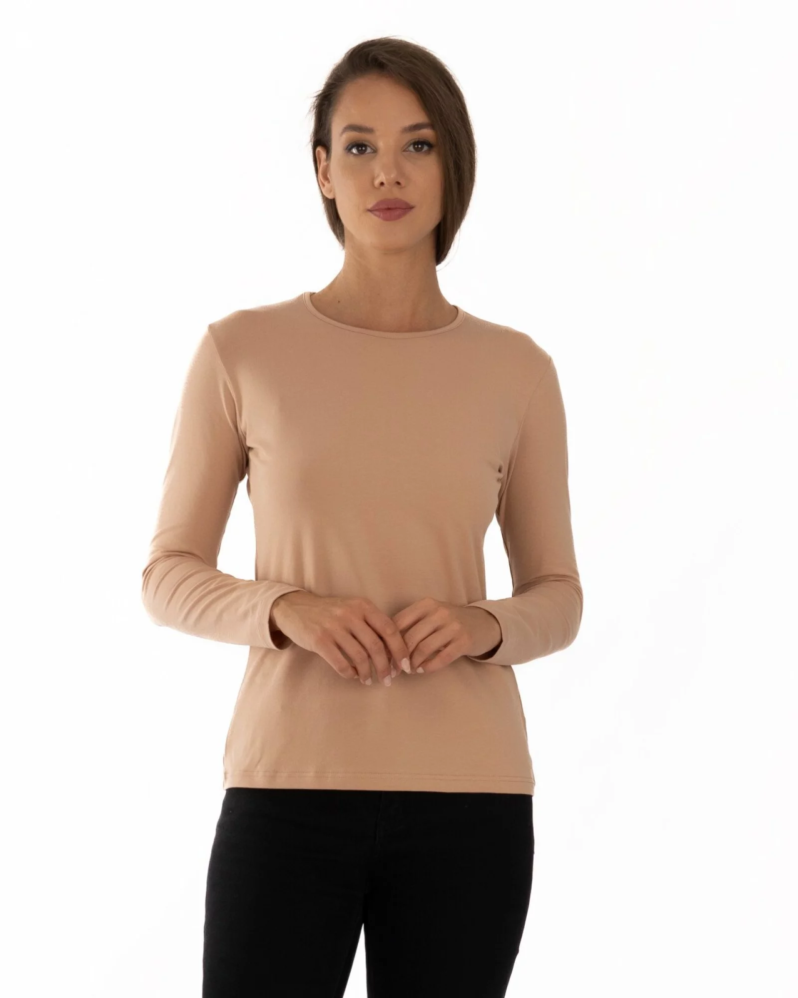 Bluză damă basic B.2401.Alună