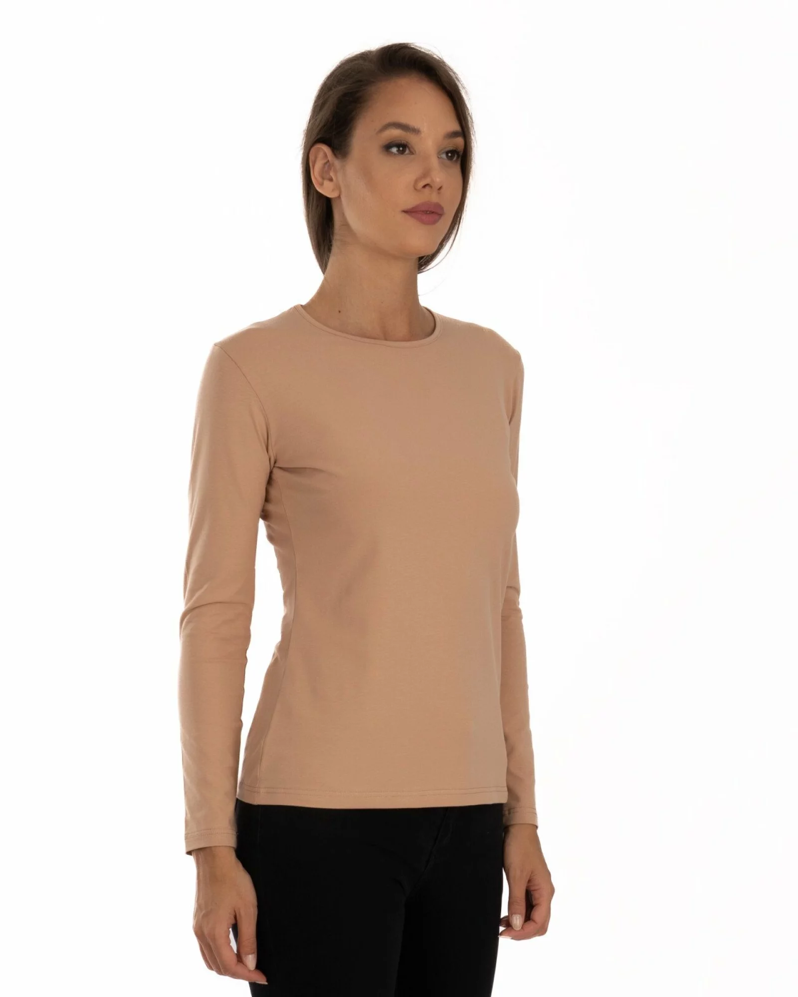 Bluză damă basic B.2401.Alună