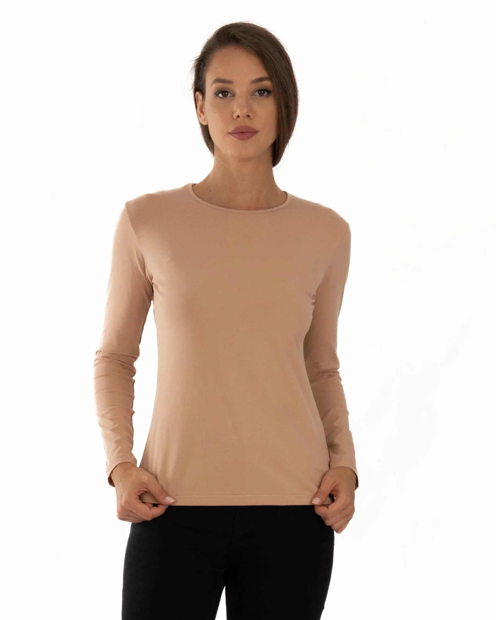 Bluză damă basic B.2401.Alună