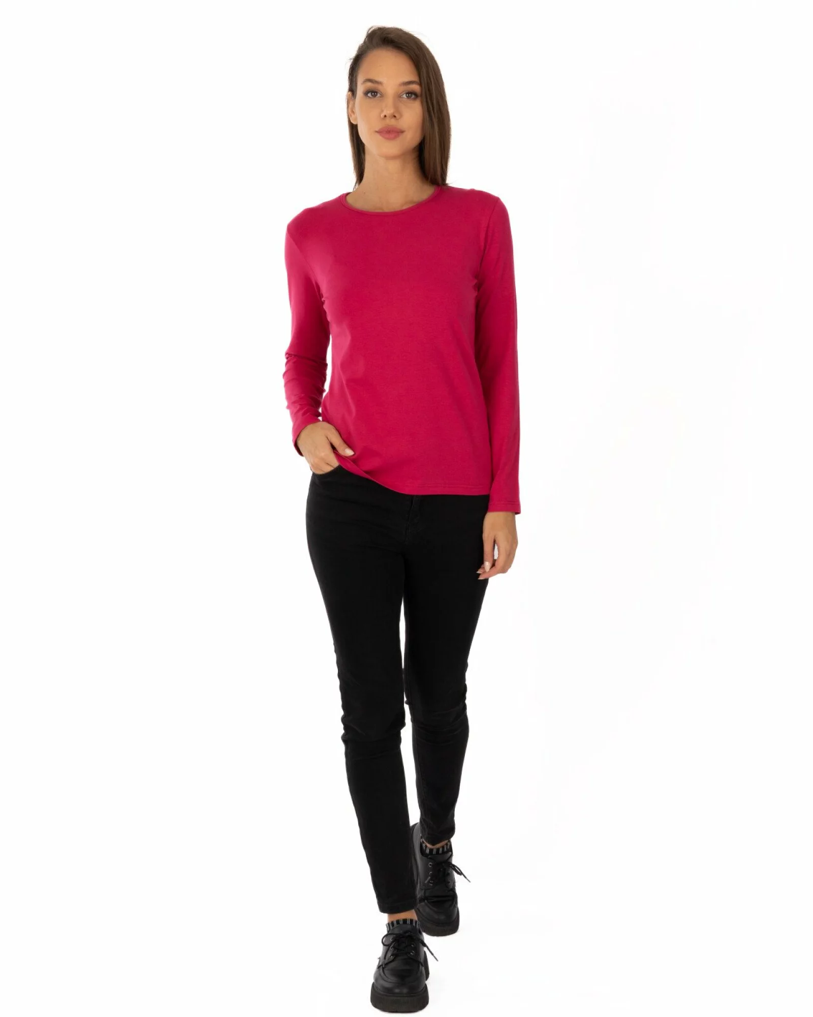 Bluză damă basic B.2401.Cireașă