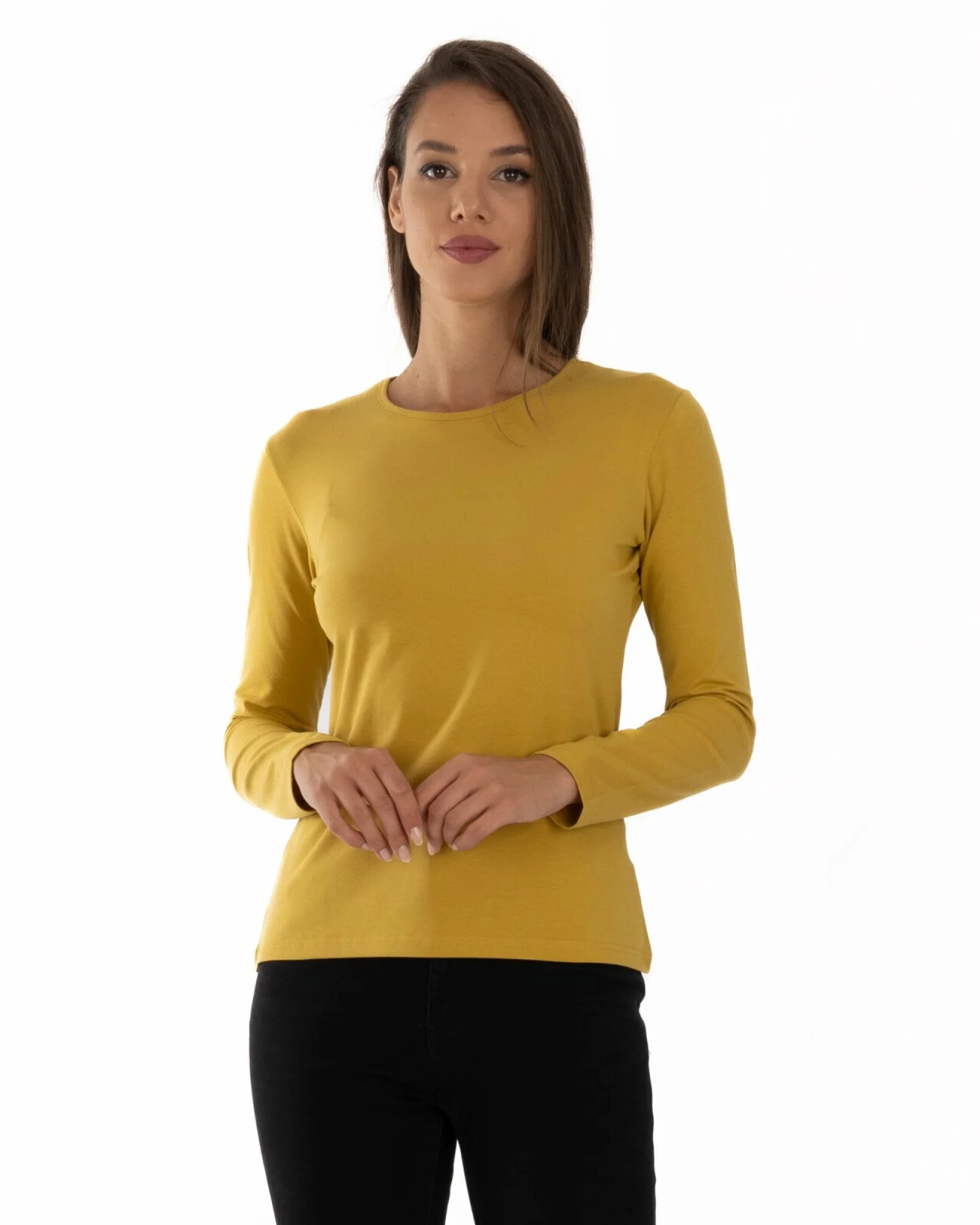 Bluză damă basic B.2401.Muștar