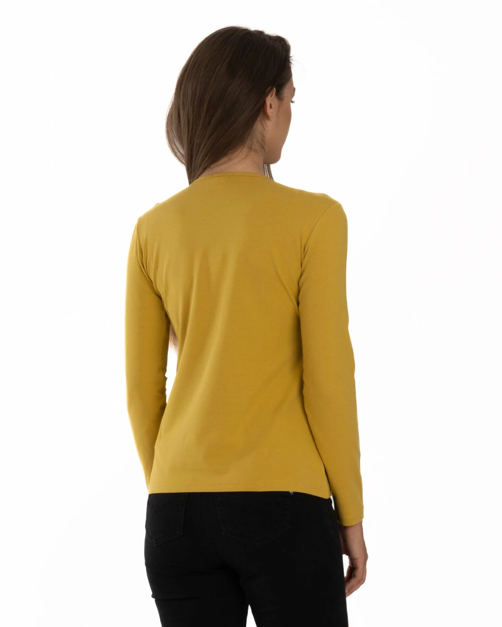 Bluză damă basic B.2401.Muștar