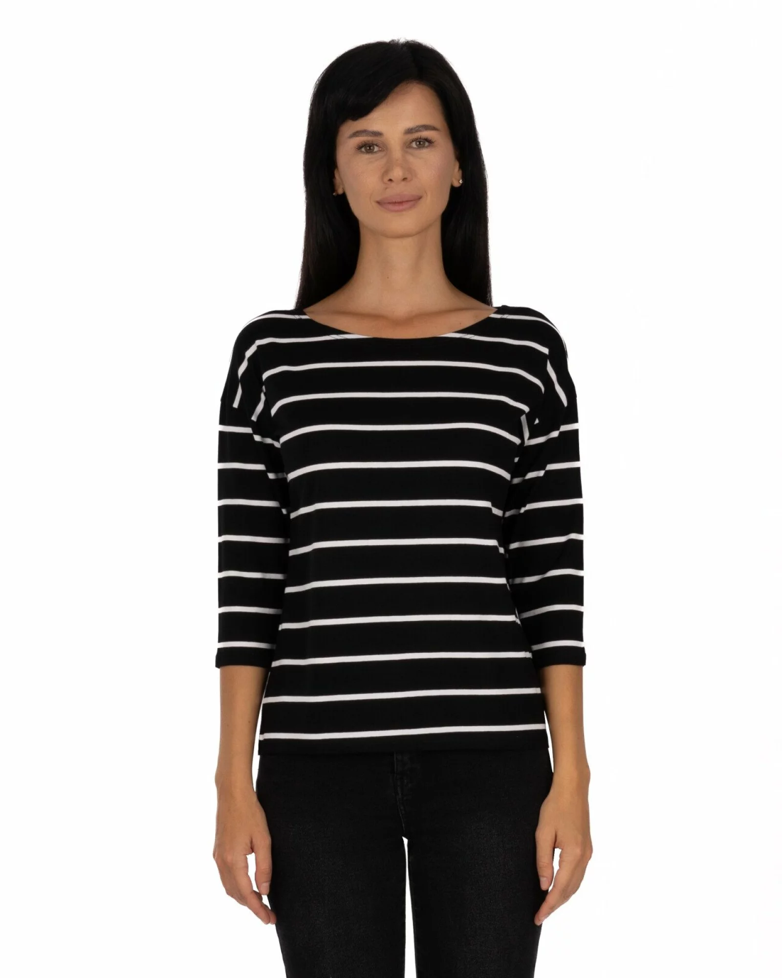 Bluză damă B.2250.Negru-Alb