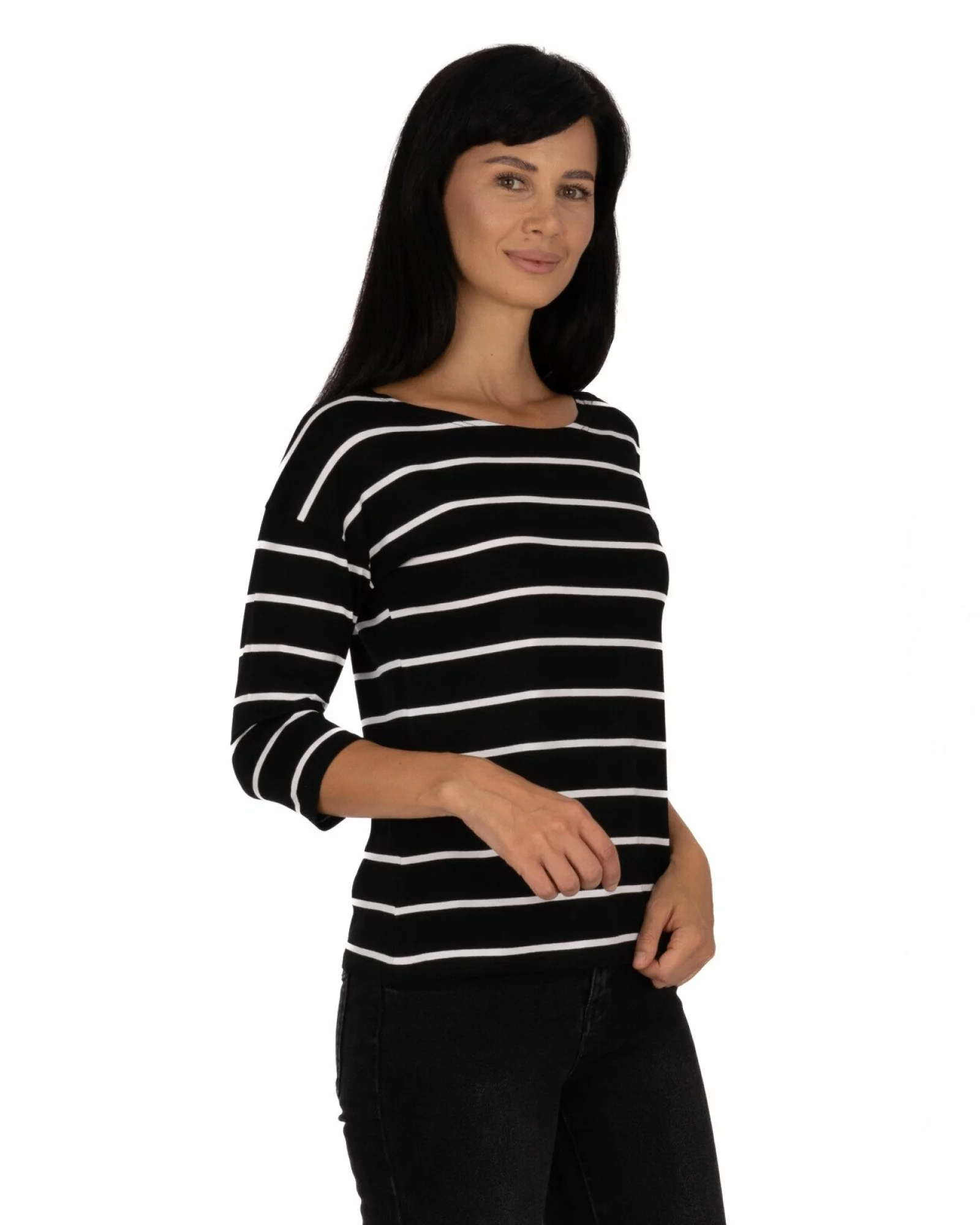 Bluză damă B.2250.Negru-Alb