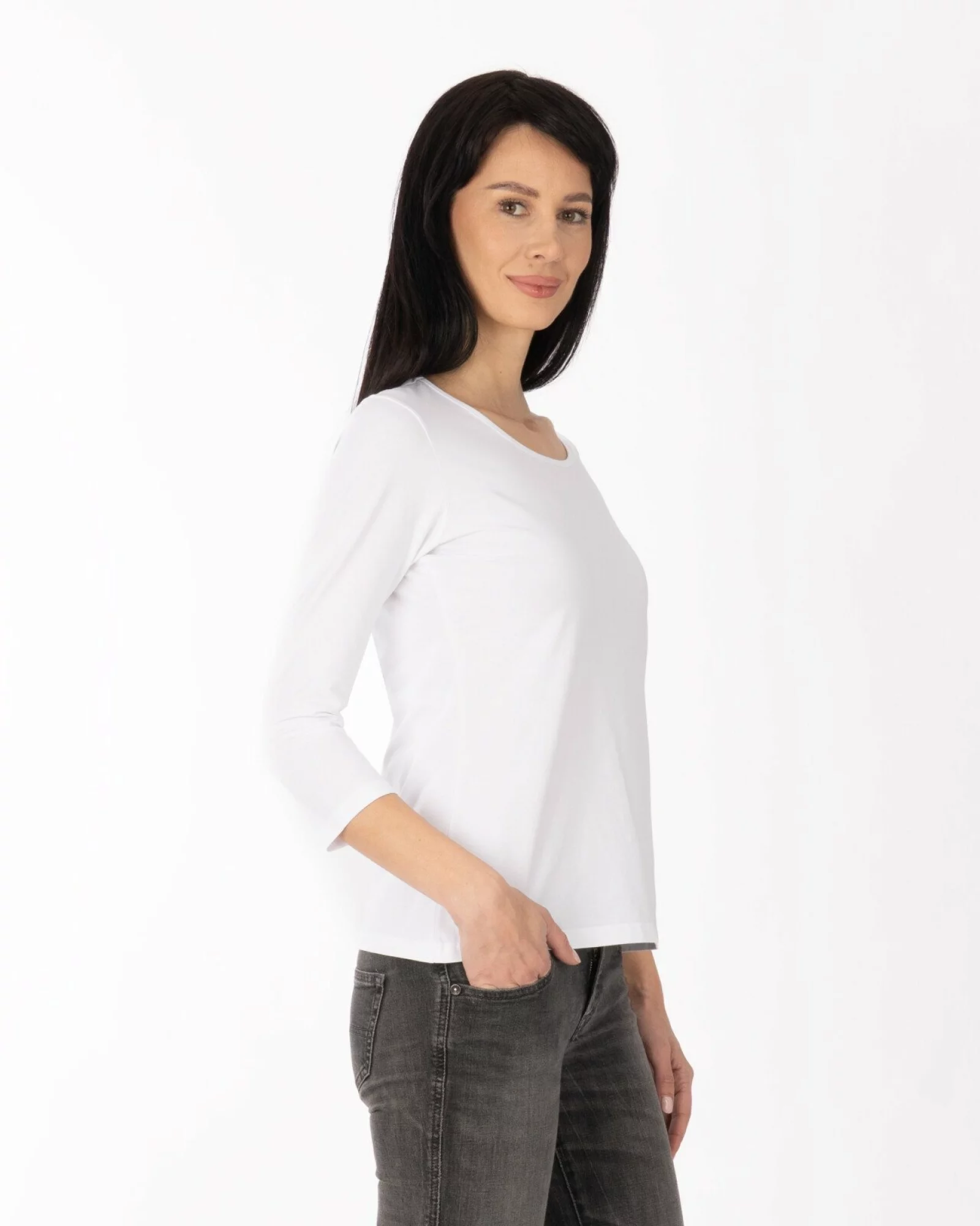 Bluză damă basic B.2400.Alb