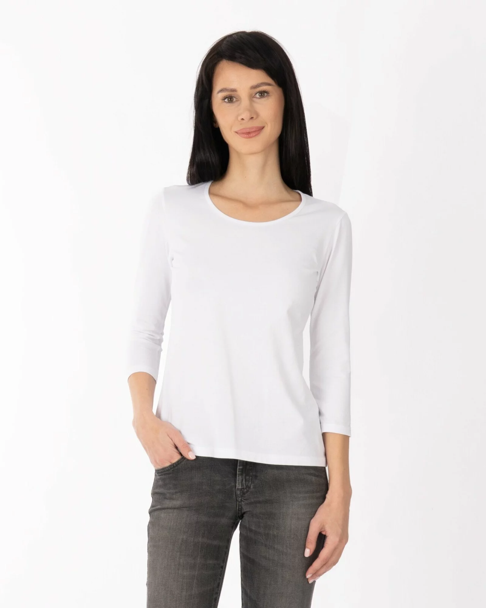 Bluză damă basic B.2400.Alb