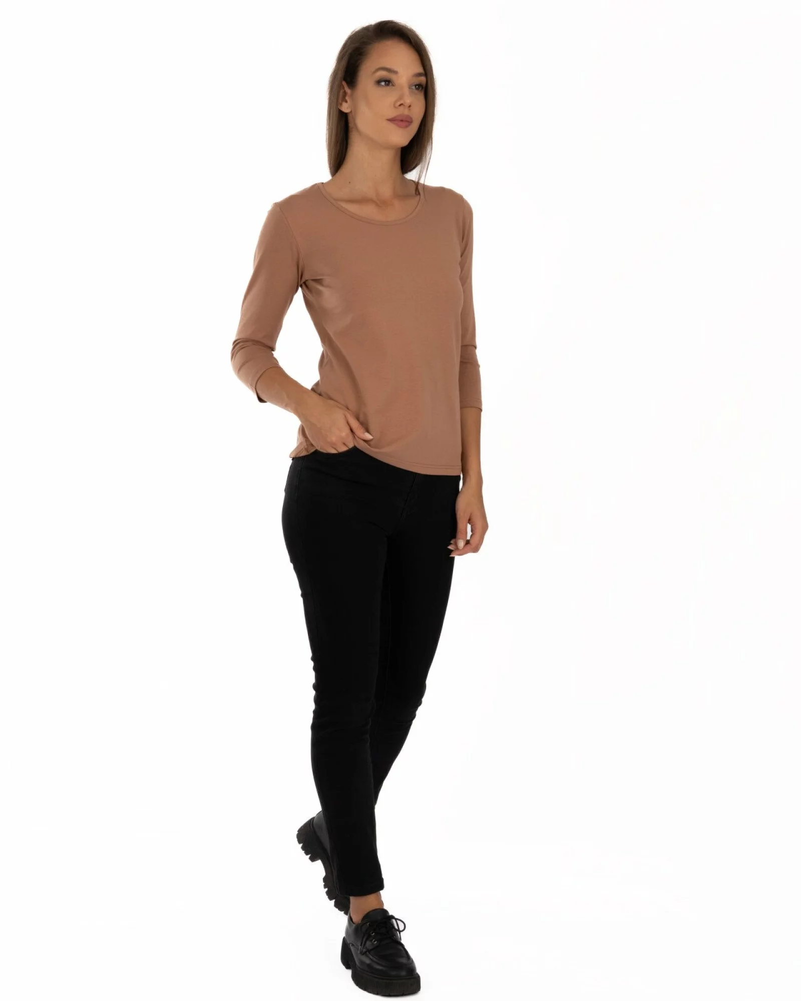 Bluză damă basic B.2400.Cappuccino