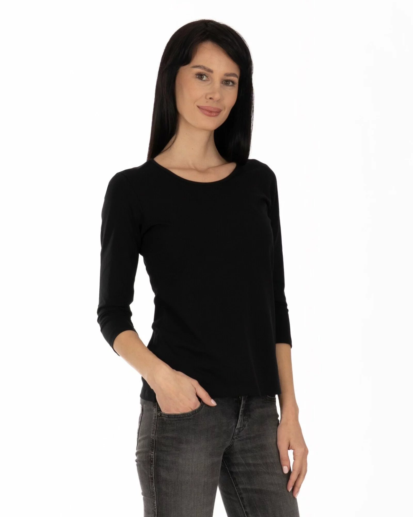 Bluză damă basic B.2400.Negru