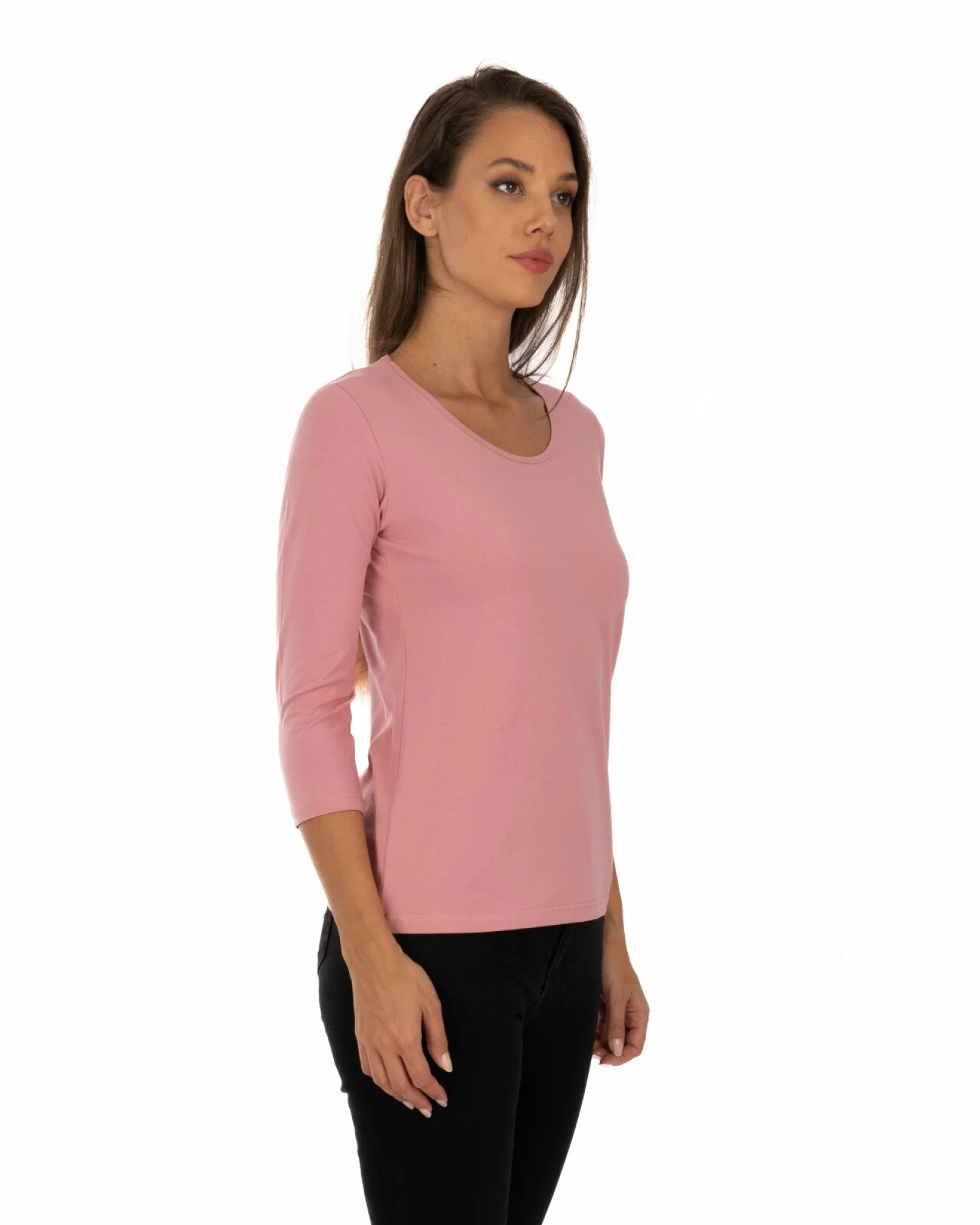 Bluză damă basic B.2400.Roz Pudrat
