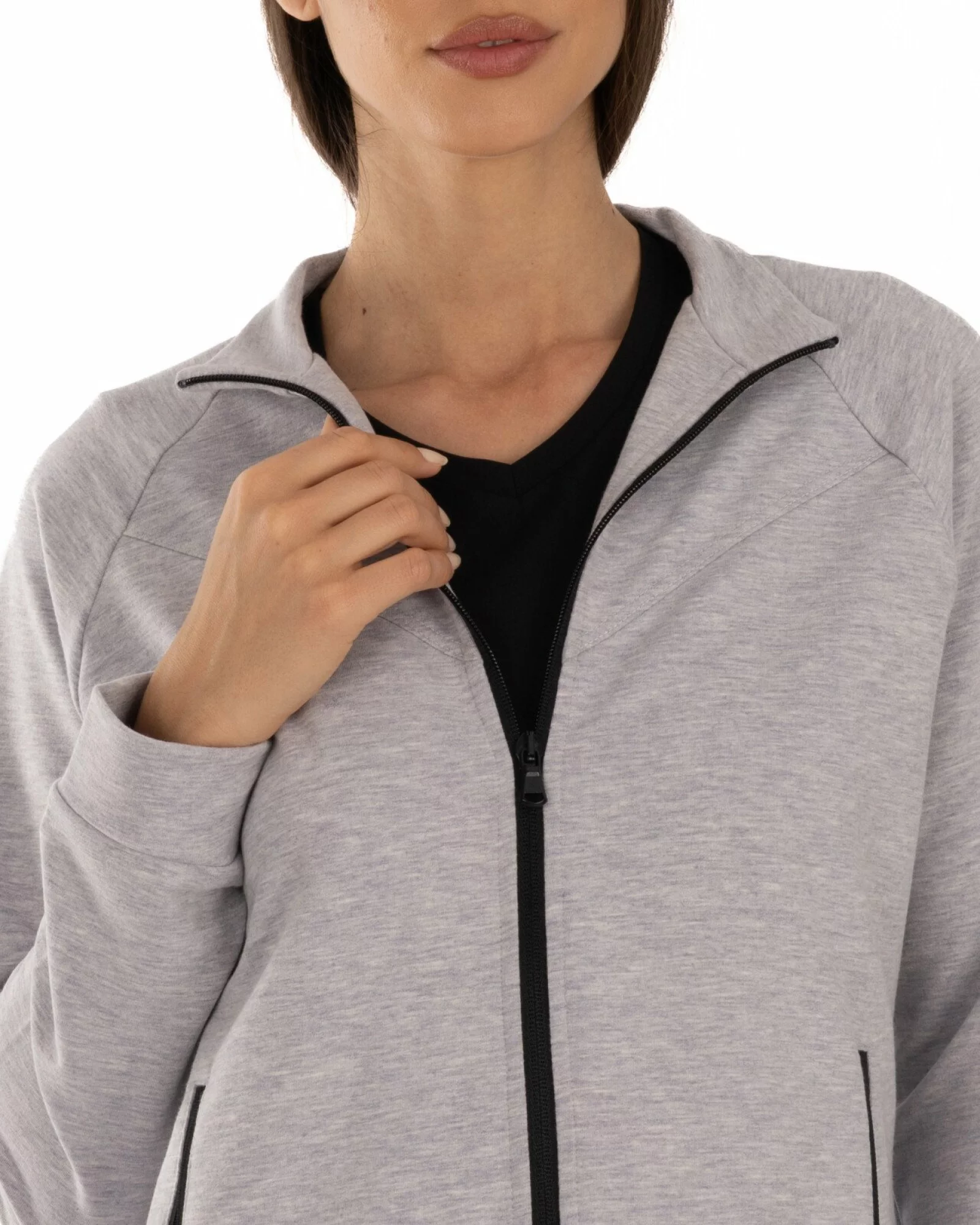 Jachetă Damă J.2079.Gri Melange Deschis