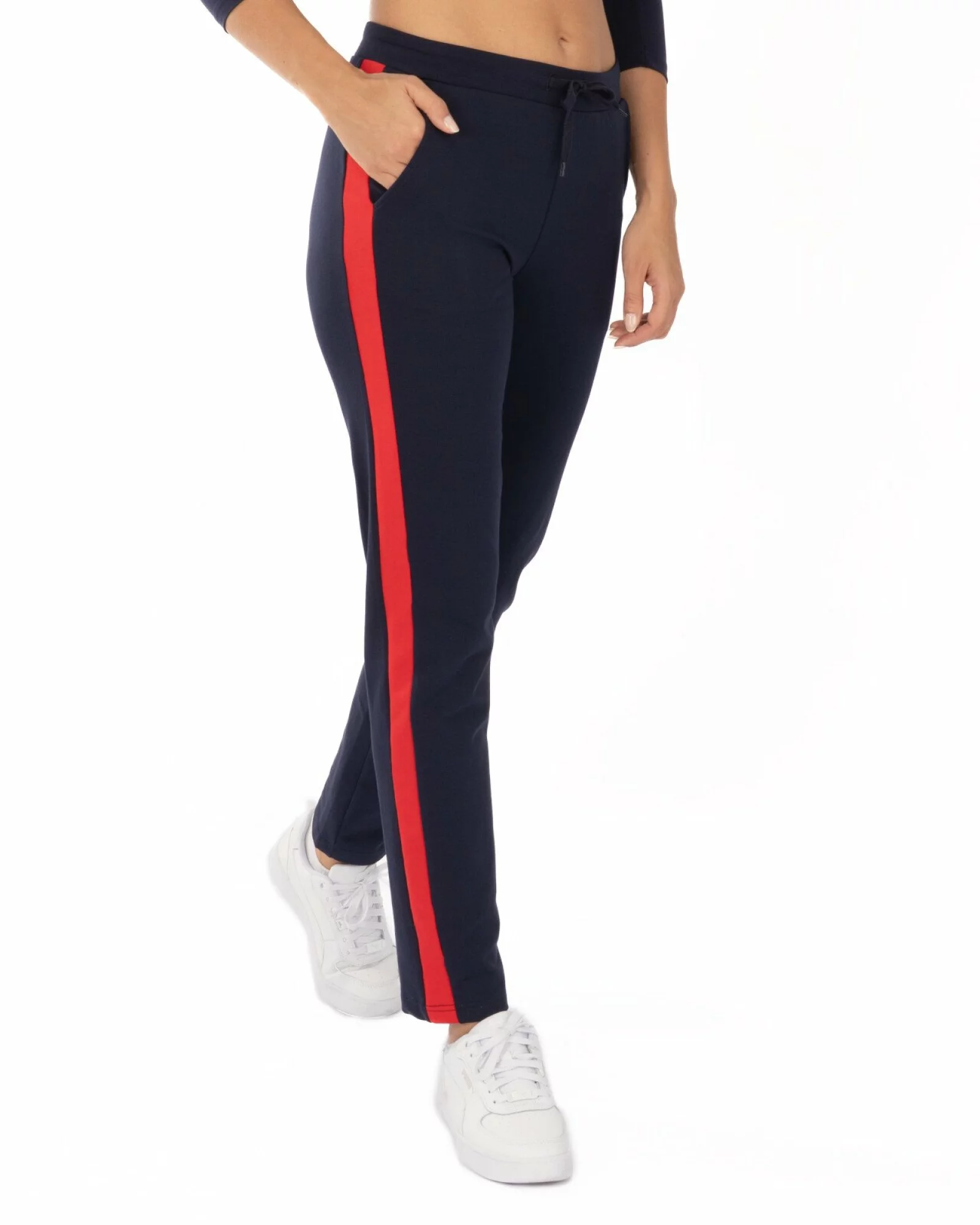 Pantalon Damă P.2269.Bleumarin-Roșu