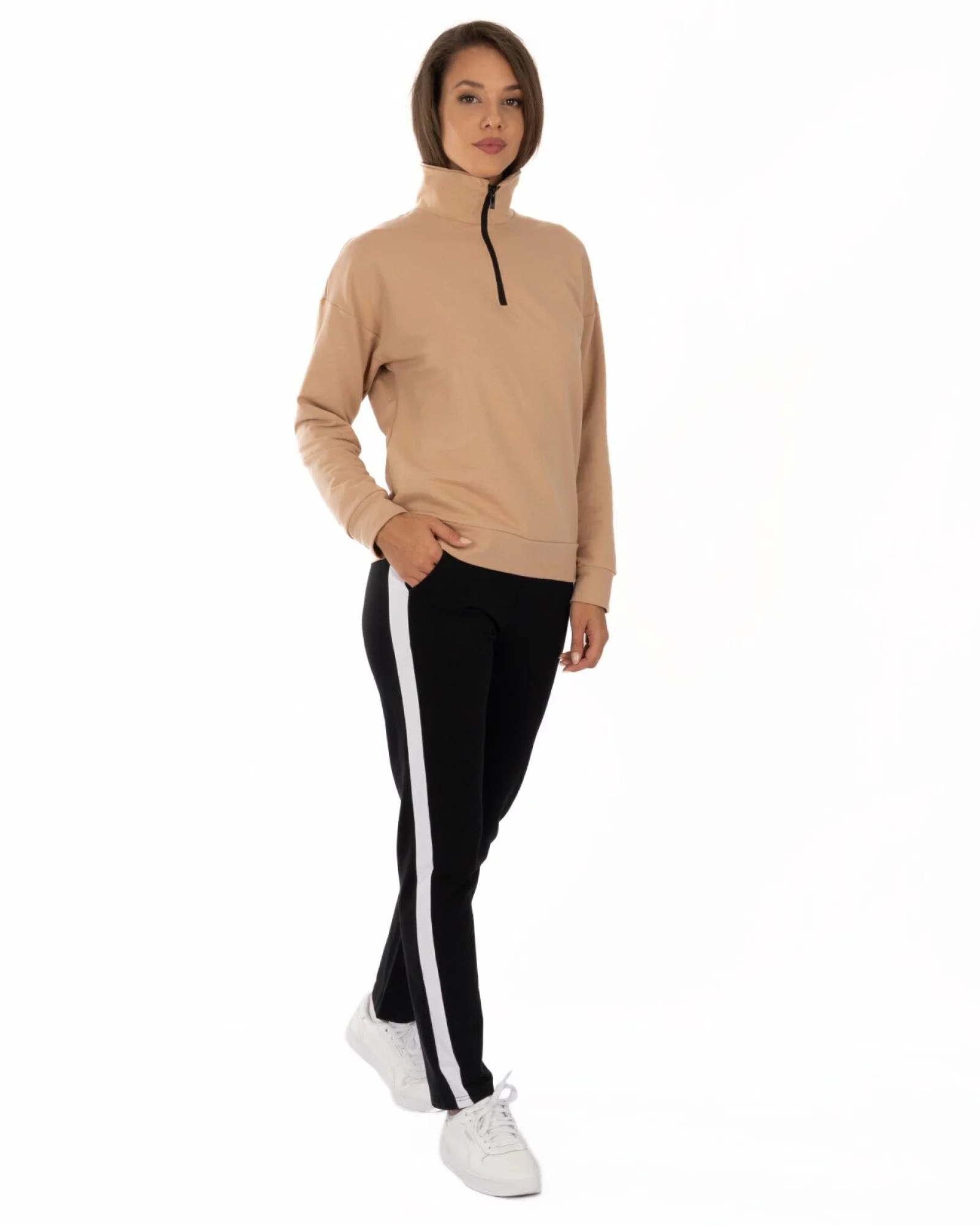 Pantalon Damă P.2269.Negru-Alb