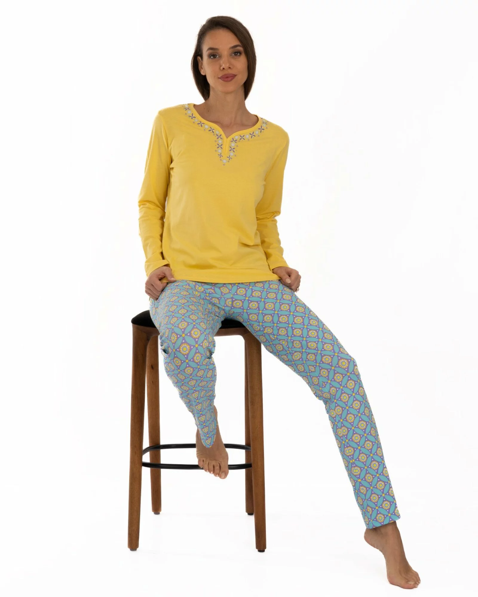 Pijama damă PIJ.2237.Galben