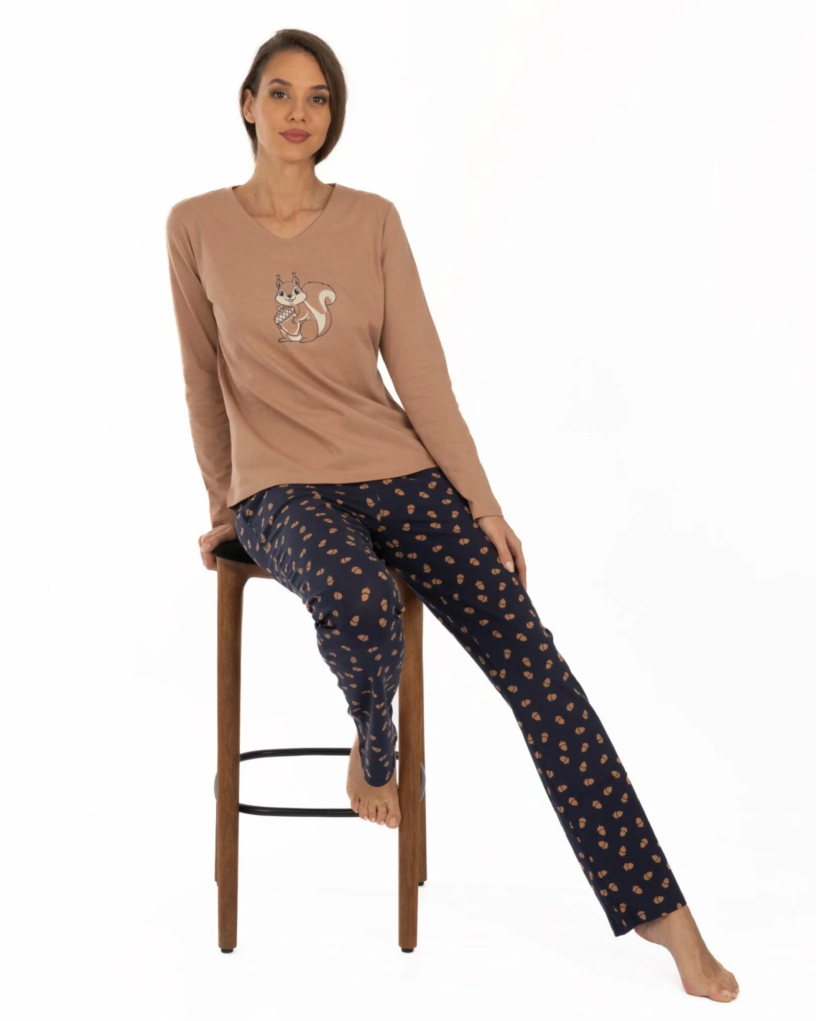 Pijama damă PIJ.2259.Alună